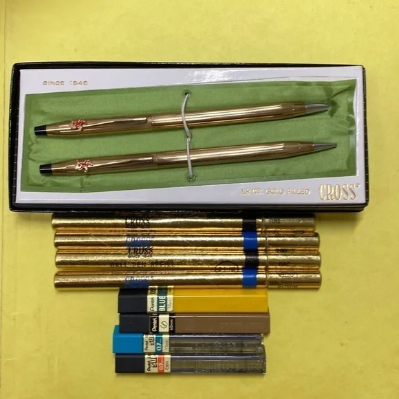 Vintage Cross Pen & Pencil Set 12k Gold Filled