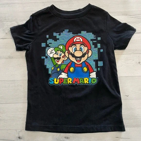 Old navy kids super mario shirt XS size‎ 5