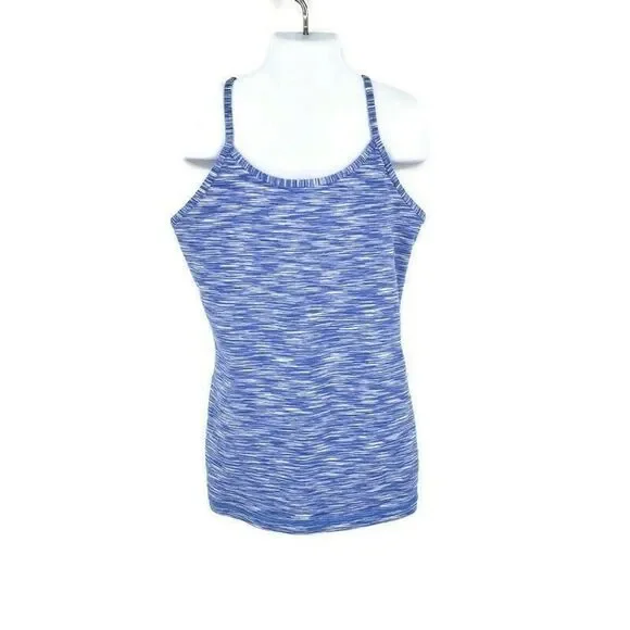 Ivivva Girls Lululemon Blue Tank Top with Shelf Bra Gym Class Workout Size 12‎