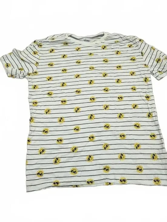 Old Navy Kids White T-Shirt with Sunglasses Sunflower Print XXL Plus