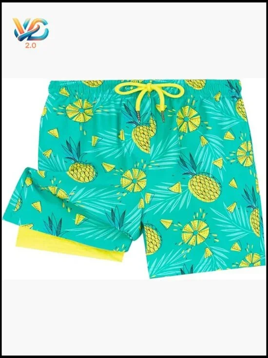Boys Swim Trunks with Compression Liner Toddler Bathing Suit