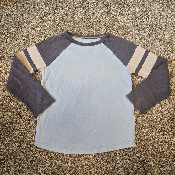 Mini Boden Boys L/S Shirt - Blue and Gray Size 4-5