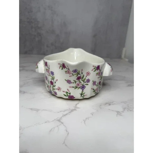 W.S.George Bolero 112A Floral Double Spout Sugar Bowl Gravy Boat Vintage Ceramic