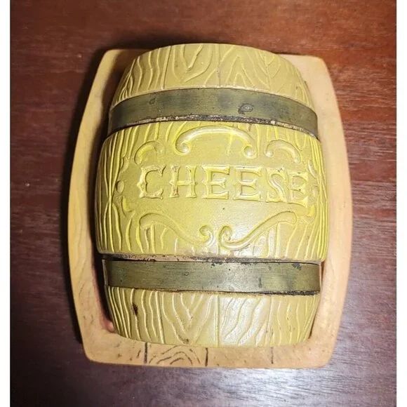 Lipper & Mann Creations Ceramic Barrel Cheese Keeper & Serving Dish Mid Century
