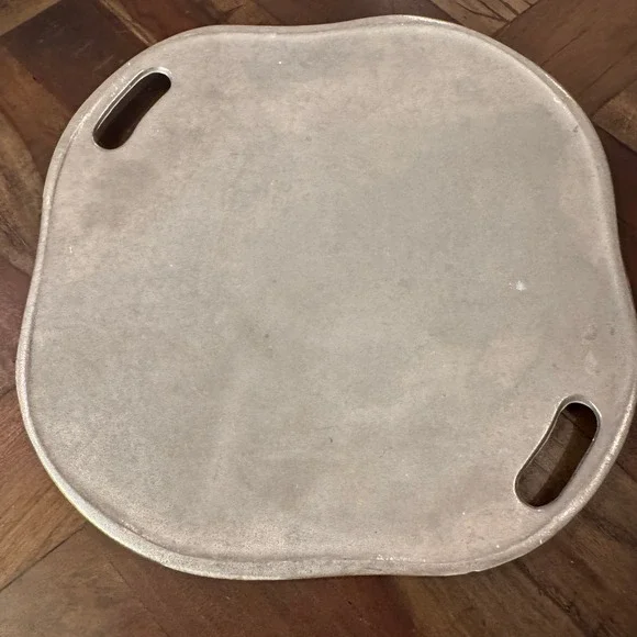Wilton Armetale Serving Tray Matte Silver Square Platter Handles RWP Logo Grill