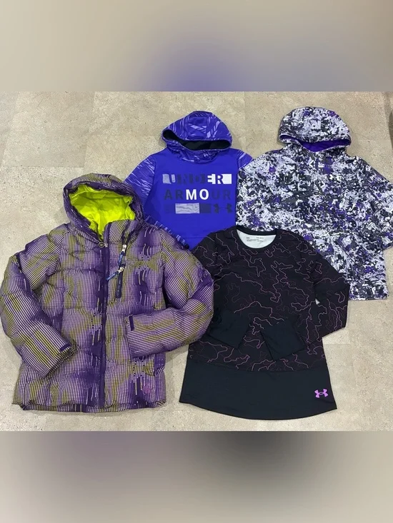 Girls UNDER ARMOUR/SPYDER Sweatshirts..Winter Coat & Shirt Lot, sz Large (14)
