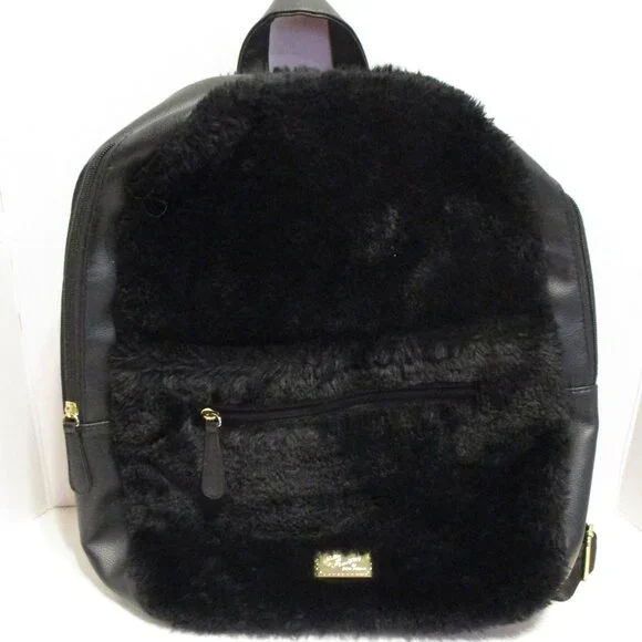 Betsey Johnson Bag Woman Medium 17x15x5 Black White Pink Panda Hooded Backpack
