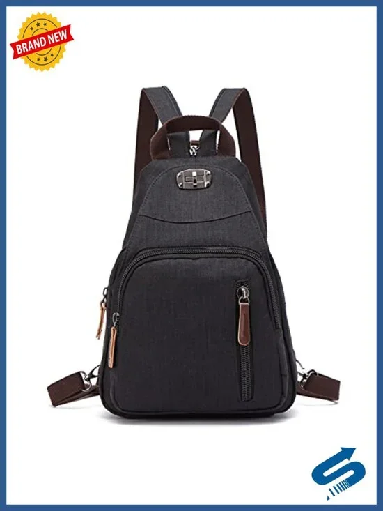 Retro Convertible Sling Backpack Crossbody Shoulder Bag Waterproof Polyester
