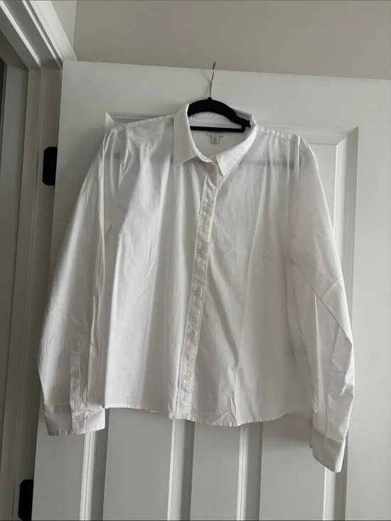 J. Crew White Long-Sleeve Button-Up Shirt. Brand new with tags