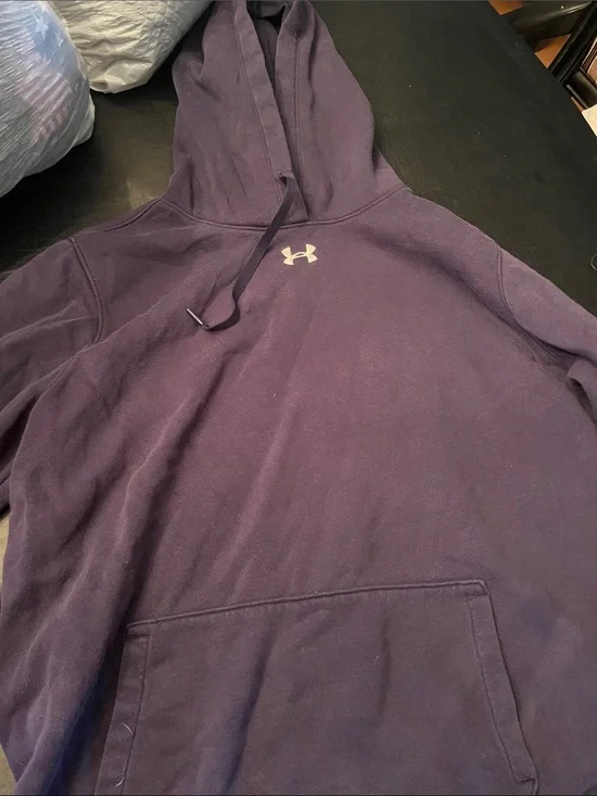 Under Armour Deep Purple Pullover Hoodie with Logo