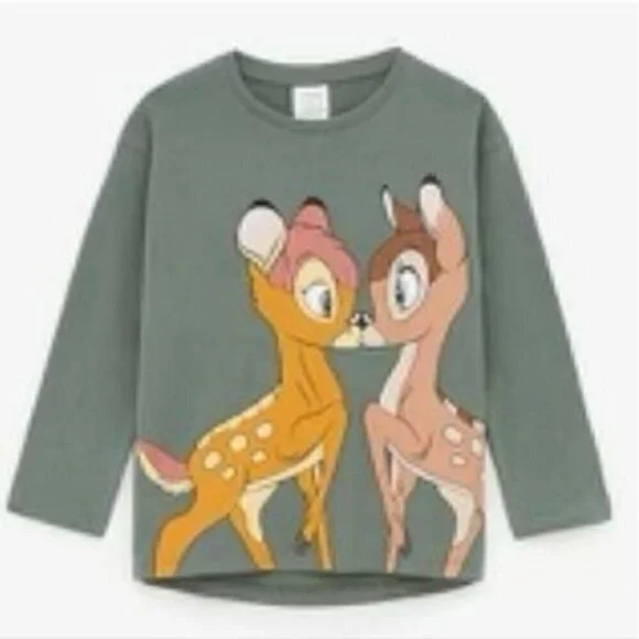 Zara Disney girl shirt 11-12 Bambi Long sleeve