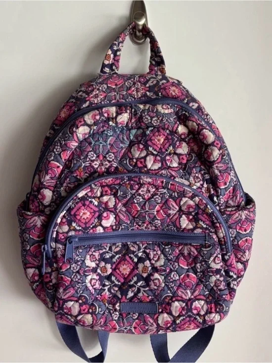 Vera Bradley Quilted Purple and Pink Floral Backpack