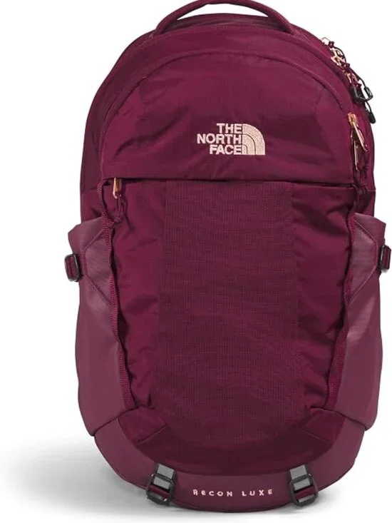 The North Face Recon 30L Luxe Backpack - Plum/Burgundy with Rose Gold Accents