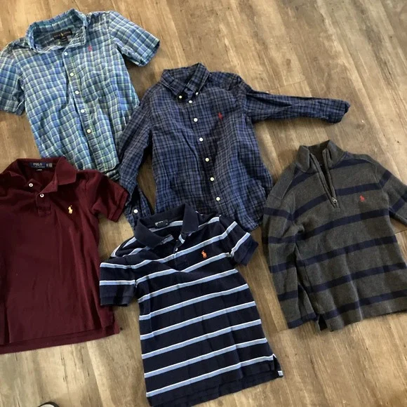 Boys Ralph Lauren Size 8 lot of 4 Shirts W/ 1 Quarter Zip And Polos Short Long