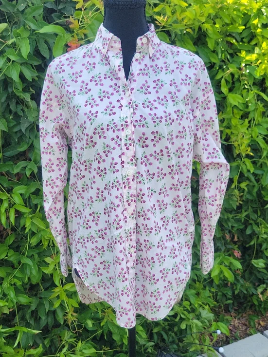 J. Crew 100% Cotton Light Pink Floral Button Down Shirt