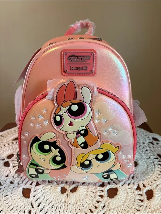 Loungefly Pink Iridescent Powerpuff Girls Bag/ Backpack NWT