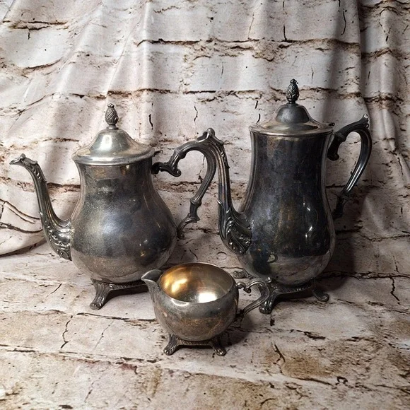 Vintage Silverplate Tea Service One 9