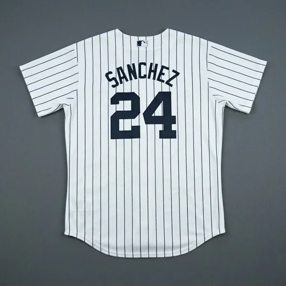 New York Yankees Gary Sanchez #24 Youth Jersey Large 14/16 Pinstripe Baseball
