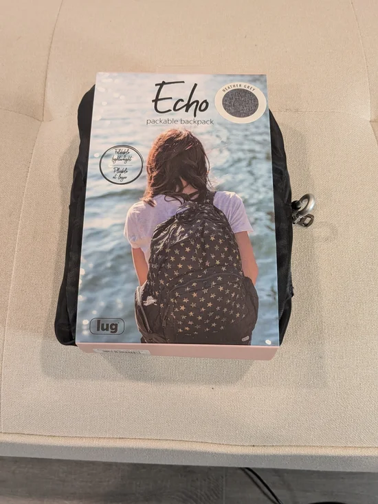 Echo Packable Backpack by Lug - Black with Gold Stars