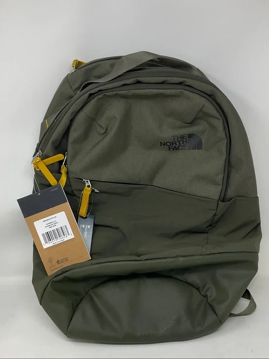 The North Face Isabella 3 Olive Green Backpack with Yellow Pull Tabs