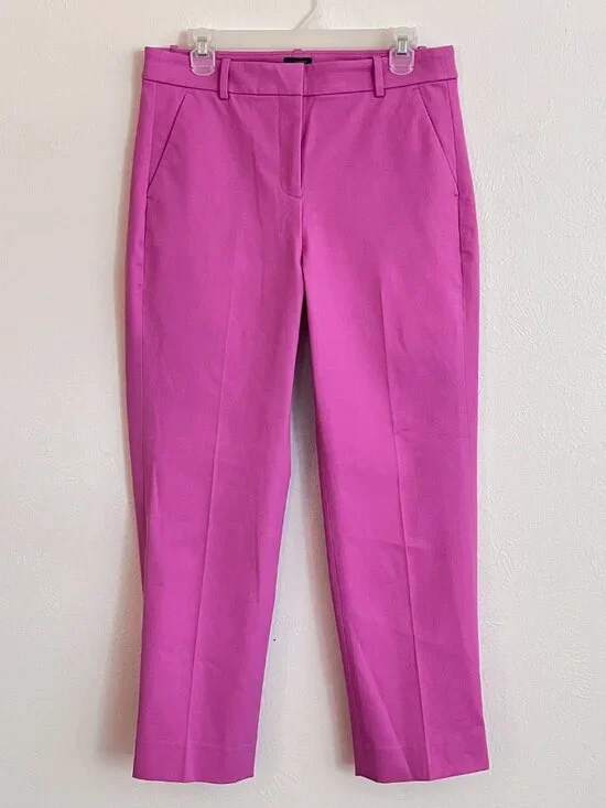J Crew Pink Kallie Pants Stretchy Straight Leg Women's Size 10 NWT Preppy Office