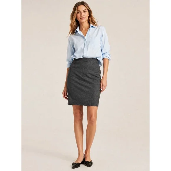 J.Crew Womens Pencil Skirt Size 6 Gray Wool Blend Professional Office Workwear