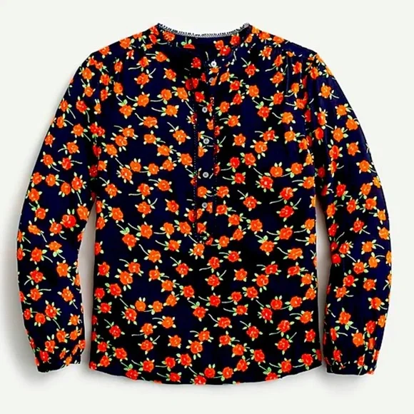 J. Crew Popover top in Poppy Fields