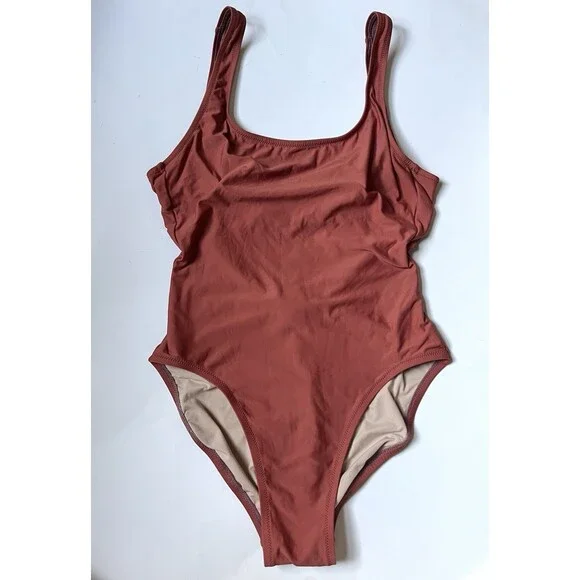 J.Crew One Piece Swimsuit Size 4 Rust Terracotta Scoop Neck