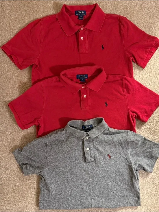 Polo by Ralph Lauren Red & Gray Boys’ Polo Shirts Bundle- Large 14/16