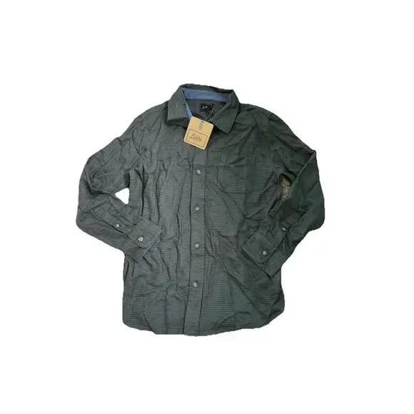 Boys Green‎ Collard Shirt Bixby Nomad Green Stripes M 8-10 Youth H71