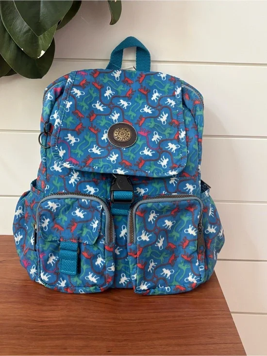 Kipling City Pack Nylon Backpack Bag City Jungle Monkey Print Travel Light Comfy