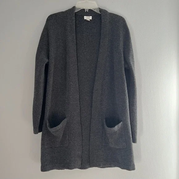J Crew Extra Soft‎ Cardigan Sweater Charcoal Gray Women's Size M