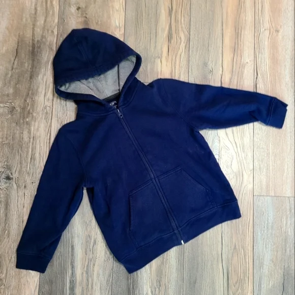 Kids Navy Blue Zip Up Hoodie