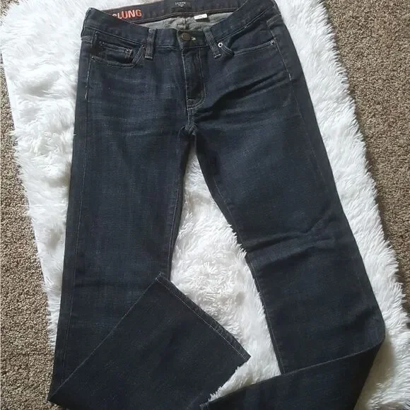 J. Crew Stretch Hipslung Dark Wash Bootcut Jeans Womens Size 27R‎