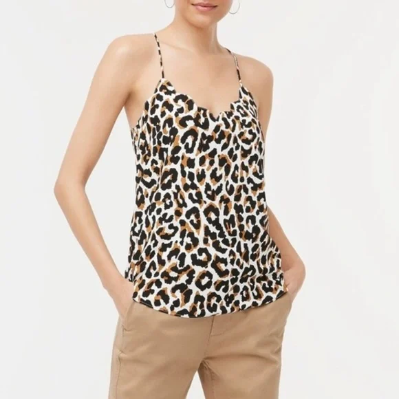 J.Crew Factory Leopard Scalloped Cami Top