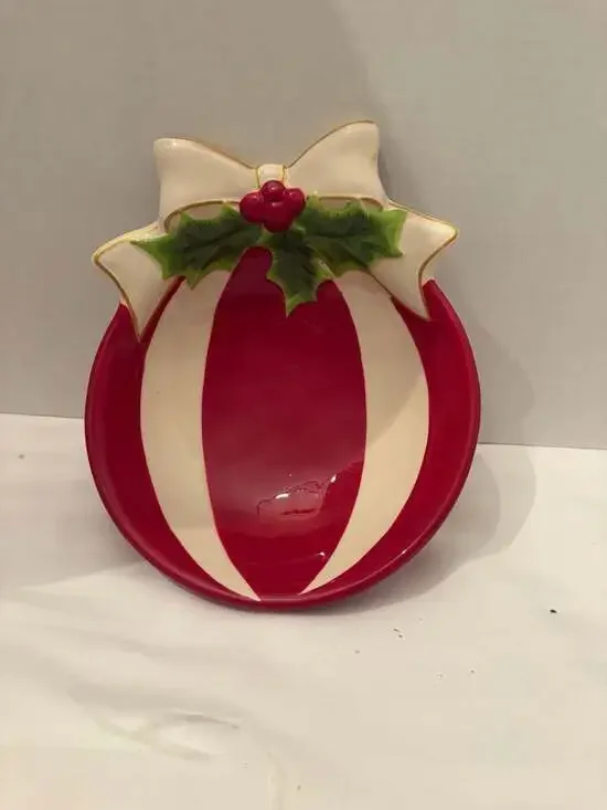 St. Nicholas Square Holly Jolly Christmas Ornament Serving Bowl