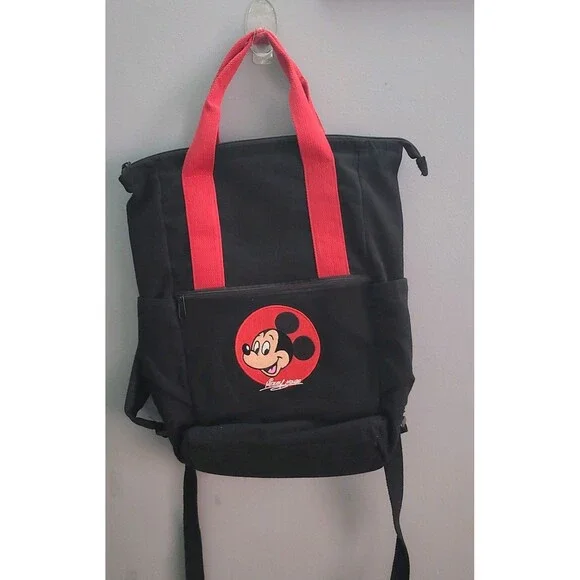 Disney Parks EUC Mickey Mouse Canvas Zippered Backpack