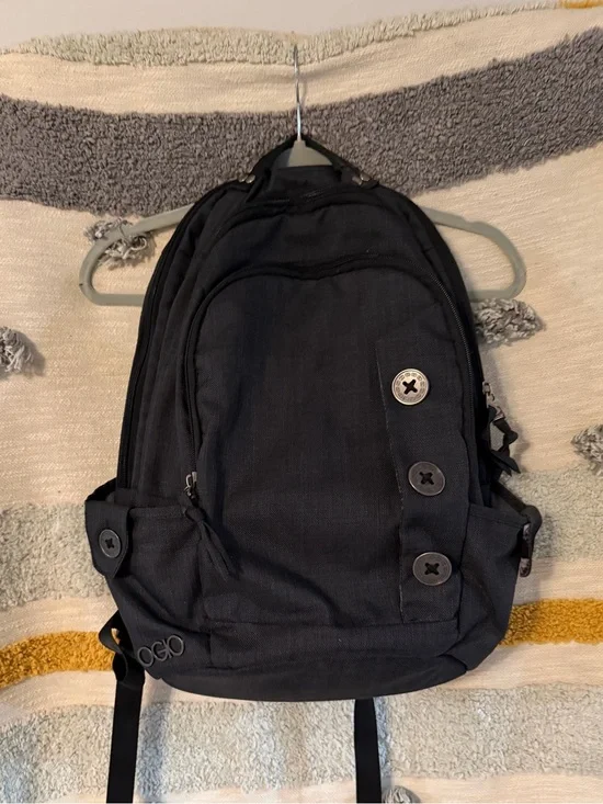 OGIO Black Button-Accent Backpack