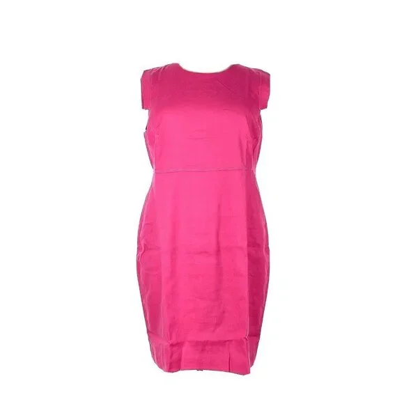 NWT J.Crew Resume Sheath in Soft Fuchsia Pink Stretch Linen Dress 22 $168
