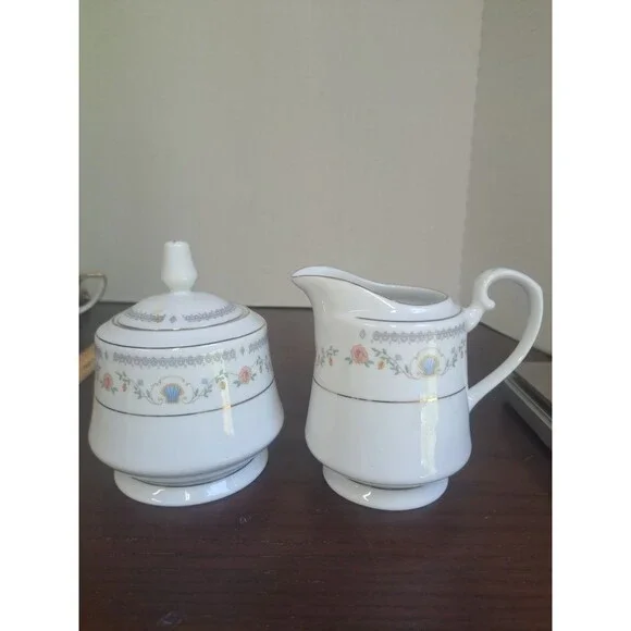 Sango Royal Majestic Tivoli China Creamer And Sugar Bowl 8305