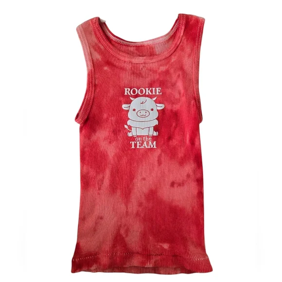 Rookie On The Team Buffalo Bills Red Tie-Dye Tank Top