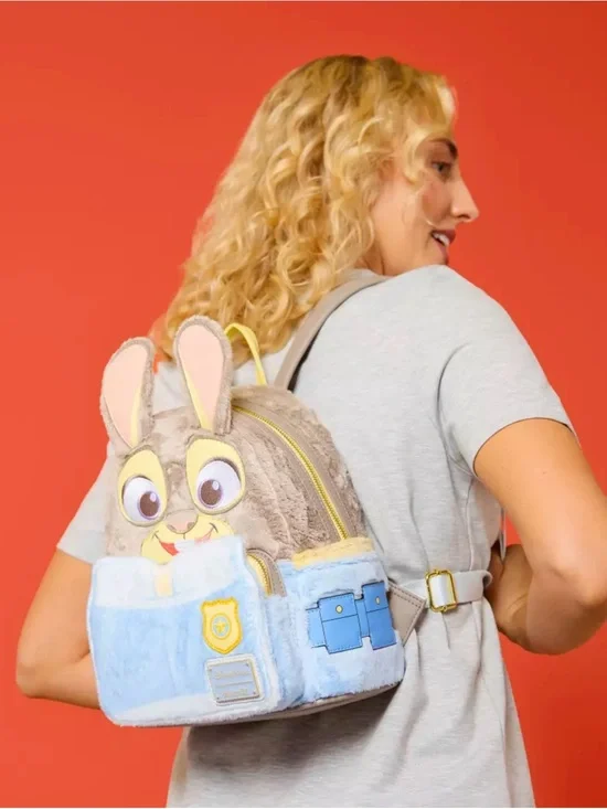 Loungefly X Disney Judy Hopps Fuzzy Mini Backpack NWT