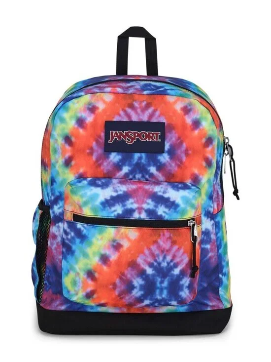 JanSport Cross Town Plus Backpack Red Multi Color Hippie Laptop School Travel