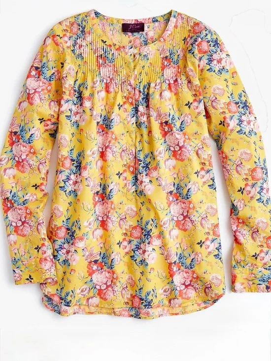 J. Crew x Liberty Floral Classic Popover Shirt Size‎ P8 (Petite) Magical Bouquet