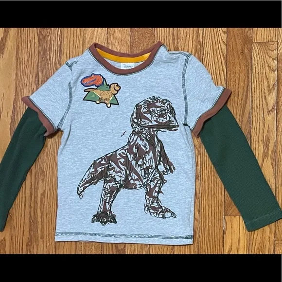 Boys Disney Store Dinosaur Long Sleeve Shirt Size Small 5/6