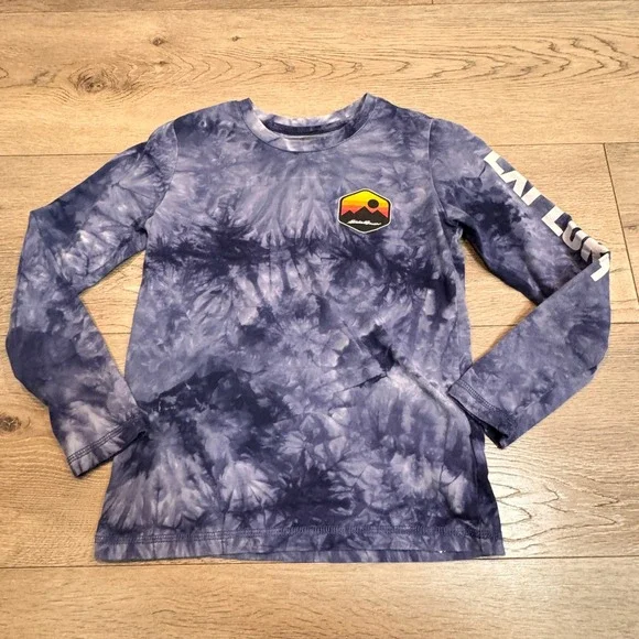 Eddie Bauer Kids Tie‎ Dye Long Sleeve Shirt Mountain Graphic Size XSmall XS 5/6