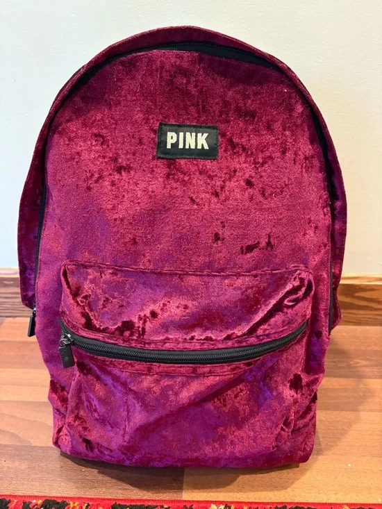 PINK Victoria’s Secret velvet backpack bookbag