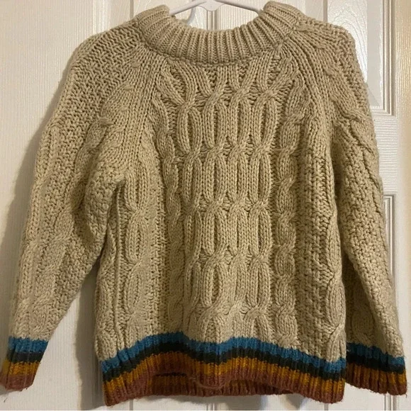 HTF Zara Chunky Accent-Striped Knit Sweater