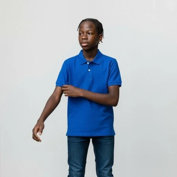 The Childrens Place Kids Boys Royal Blue Short Sleeve Pique Polo Shirt‎ Size M