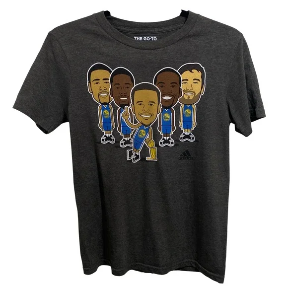 Adidas Golden State‎ Warriors T-Shirt Size M 10/12 Boys Short Sleeve Basketball